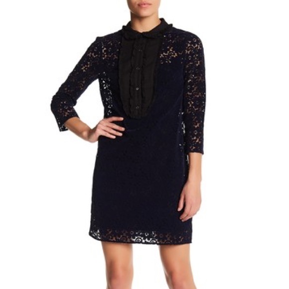 ABS by Allen Schwartz Ruffled Yoke Lace Dress - www.rajagirimanappuram.com